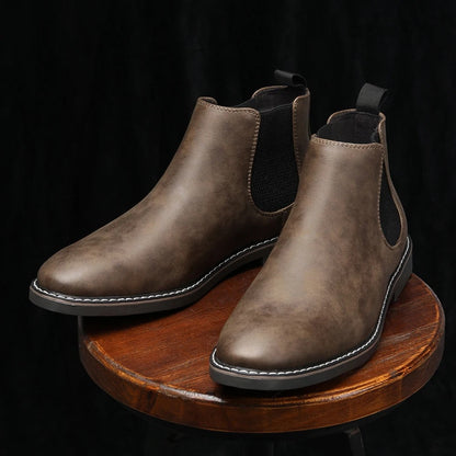 Herren Chelsea Stiefel Slip-On Elastische Einsätze Stoßdämpfende Sohle