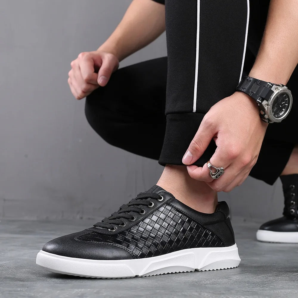 Herren-Slip-on-Sneaker mit kariertem Muster und gepolsterter Innensohle