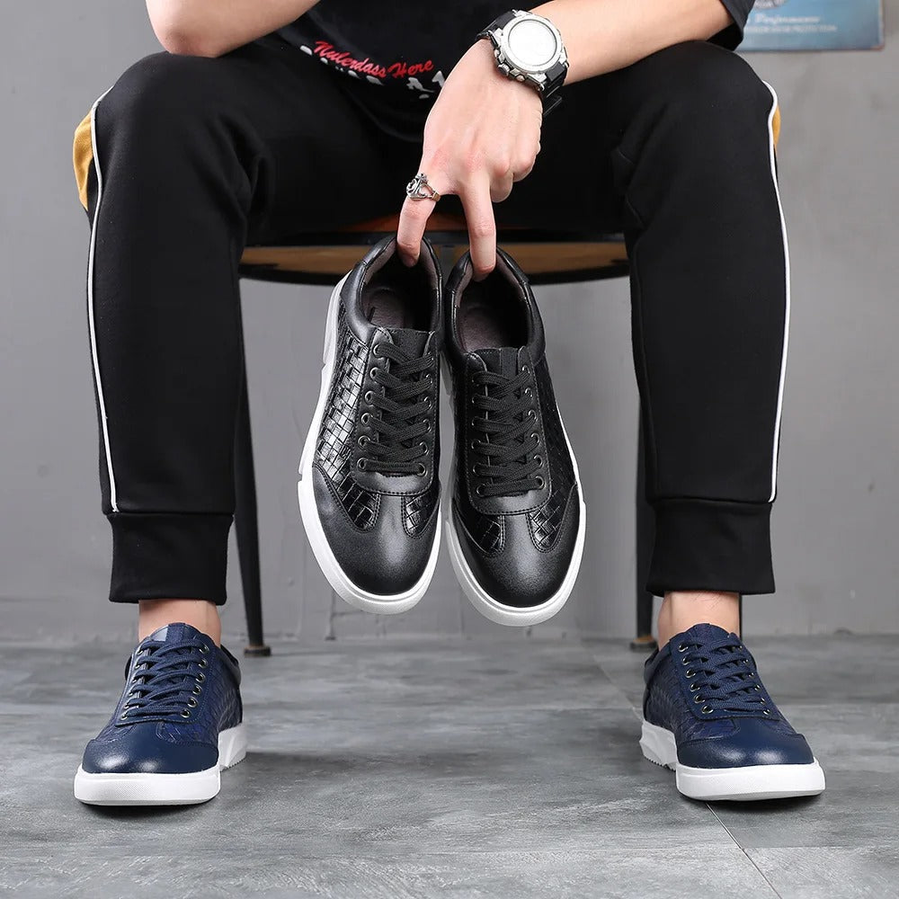 Herren-Slip-on-Sneaker mit kariertem Muster und gepolsterter Innensohle