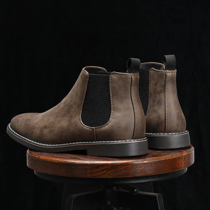 Herren Chelsea Stiefel Slip-On Elastische Einsätze Stoßdämpfende Sohle