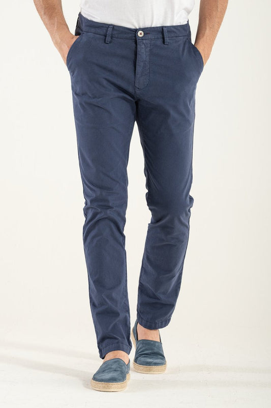 Men's Slim-Fit Pants with Concealed Zipper and Button Closure