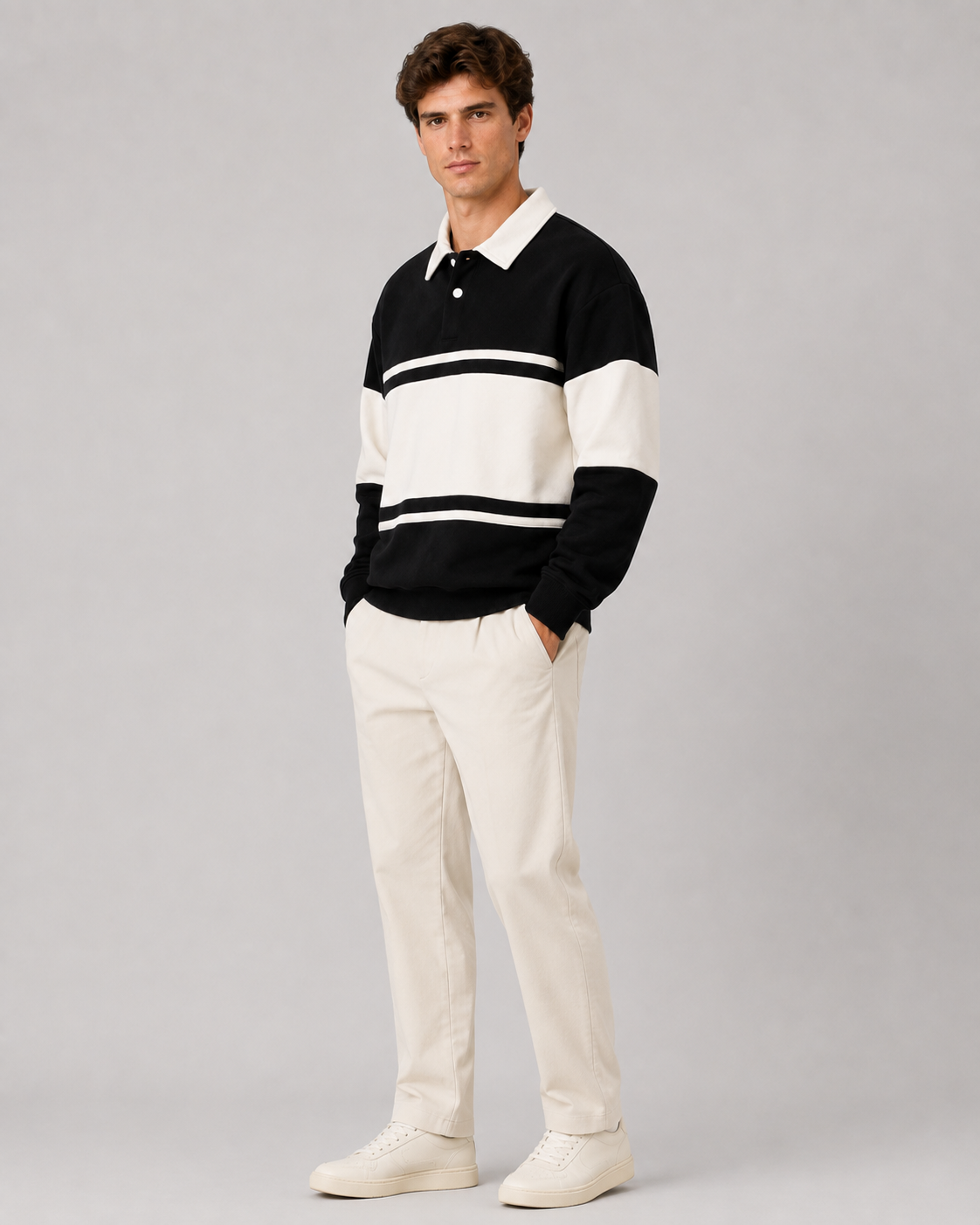 Rugby-Polo-Pullover für Herren mit klassischem Polokragen