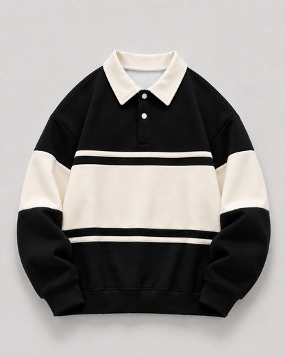 Herren Rugby-Polo-Pullover als sportlicher Freizeitlook