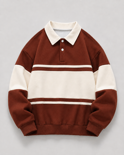 Struktur und Verarbeitung des Herren Rugby-Polo-Pullovers