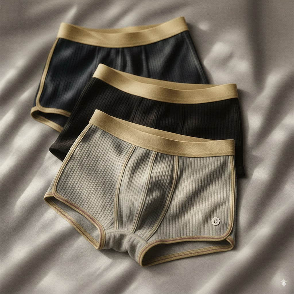 Herren Boxershorts mit elastischem Bund und Rippstoff