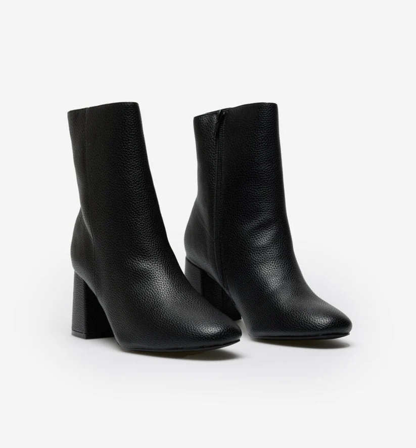 Damen Stiefeletten Mit Blockabsatz Und Seitenreißverschluss