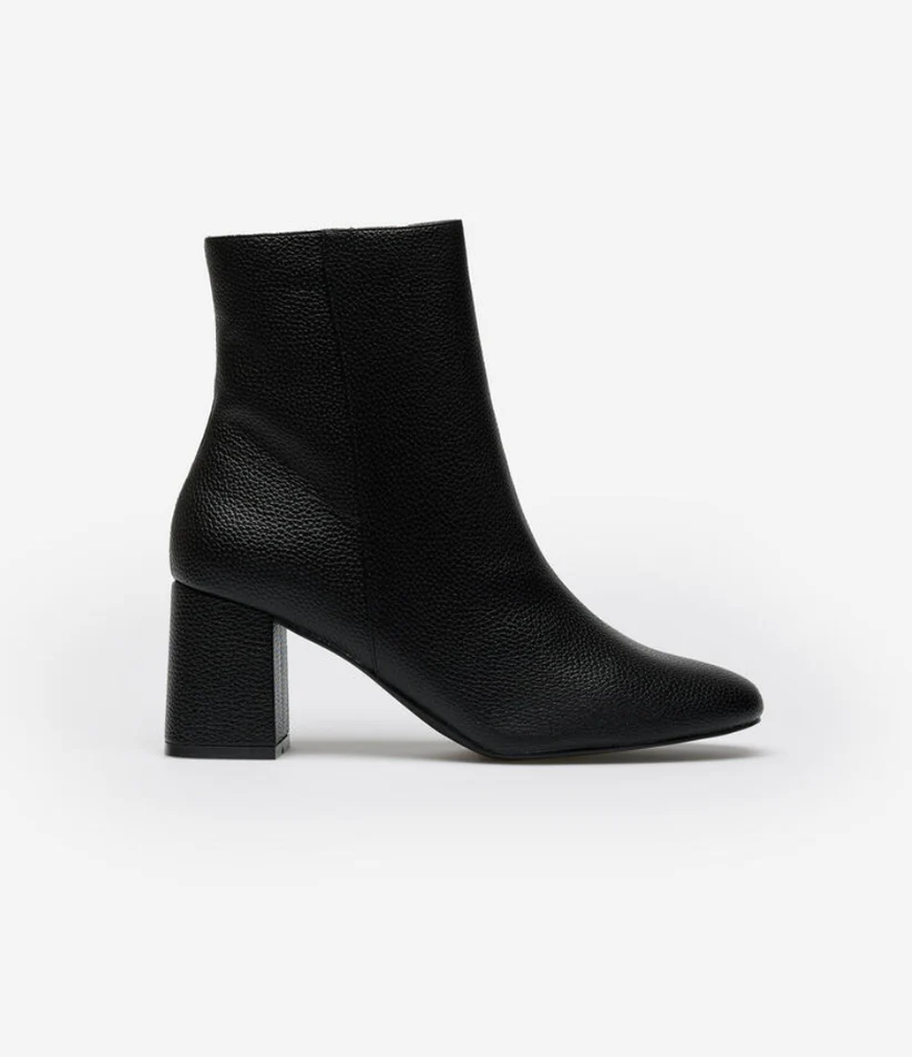 Damen Stiefeletten Mit Blockabsatz Und Seitenreißverschluss