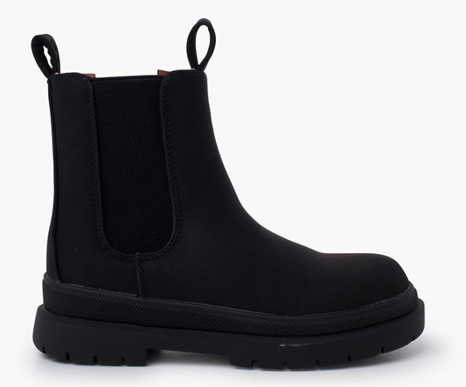 Damen Wedge Boots Niedriger Schaft Runde Spitze Gummisohle Wildleder Schwarz