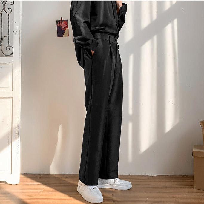 Herren Anzughose mit geradem Schnitt und strukturierter Silhouette – Asiatische Größen