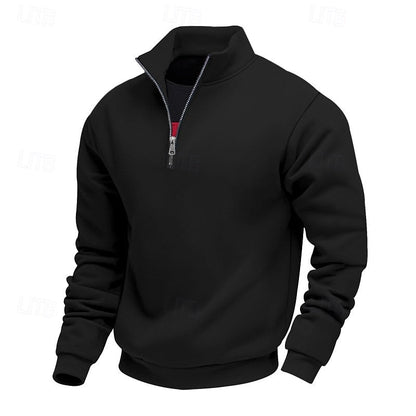 Herren Troyer Pullover Mit Kurzem Reissverschluss