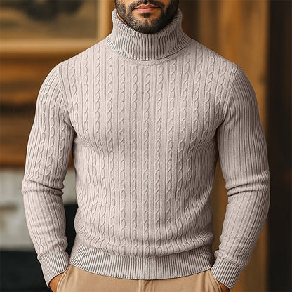 Herren Rollkragenpullover Mit Zopfmuster