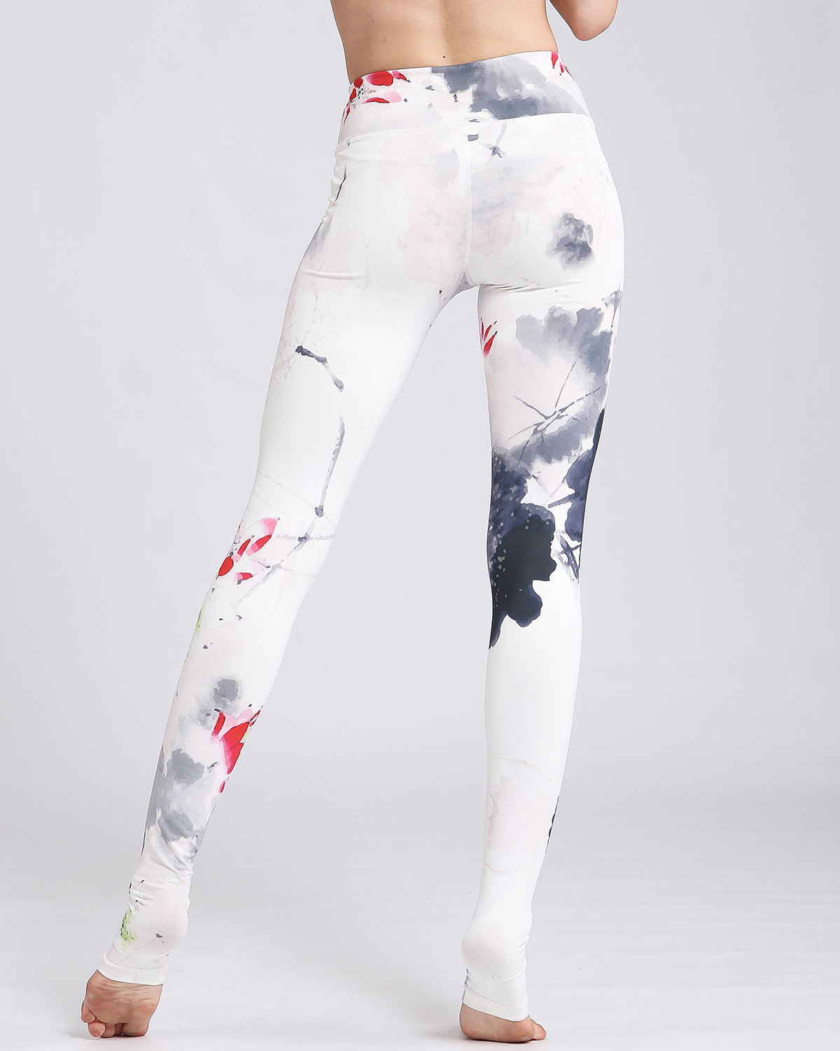 Damen High Waist Leggings mit Blumenmuster