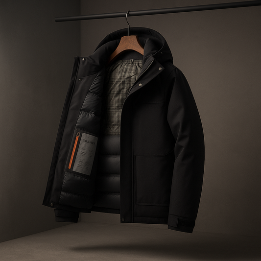 Herren Winter Daunenjacke mit Kapuze, Gepolstert, Isoliert