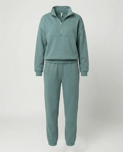 Zip-Hoodie des sportlichen Damen-Jogginganzugs mit durchgehendem Reissverschluss