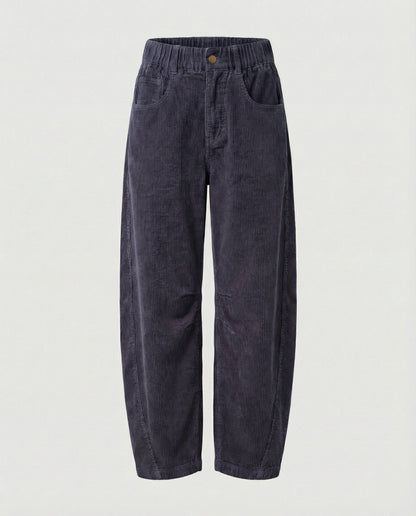 Damen Weite High Waist Cordhose