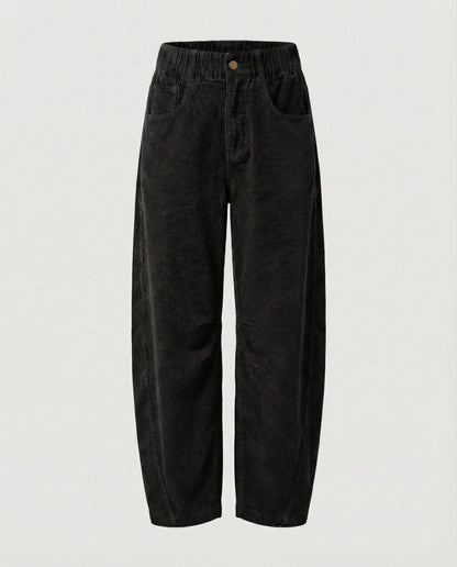 Damen Weite High Waist Cordhose