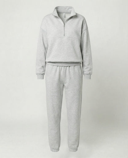 Damen Jogginganzug Mit Zip Hoodie Sportlich