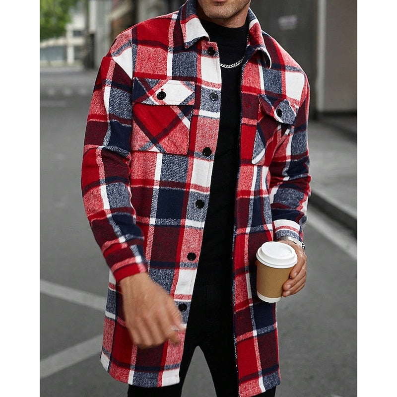 Herren-Hemdjacke mit langen Ärmeln im Overshirt-Stil