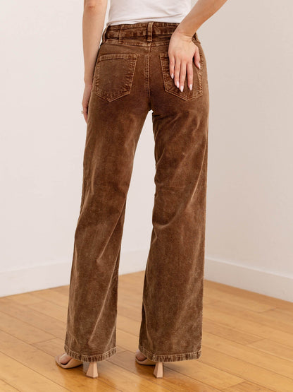 Damen Hose Hoher Bund Gerades Bein Frontpasse Reißverschluss