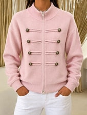 Damen-Cardigan mit Stehkragen und langen Ärmeln