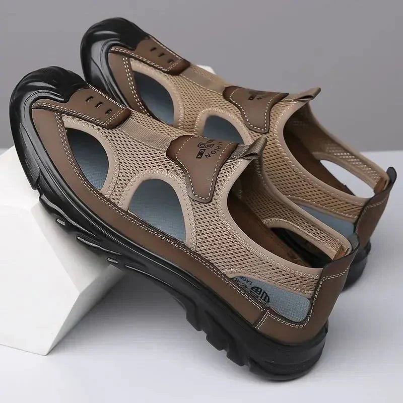 Herren Sommer orthopädische Sandalen mit atmungsaktivem Mesh und rutschfester Sohle