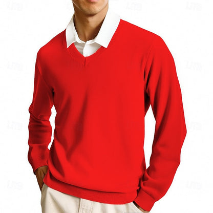 Klassischer Pullover mit V-Ausschnitt für Büro und Freizeit