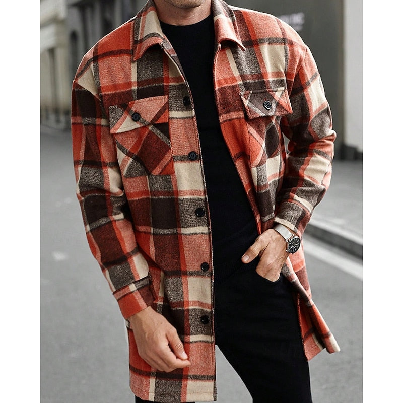 Herren-Hemdjacke mit Karomuster im Overshirt-Stil von vorne