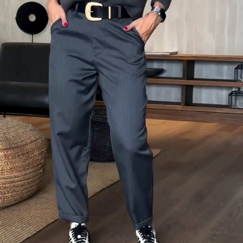 Damen High Waist Gerade Blazerhose Mit Tailliertem Schnitt