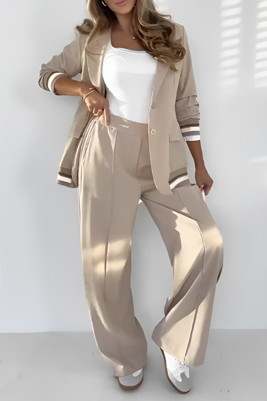 Women's Lounge Set Zipper Top and Straight Pants