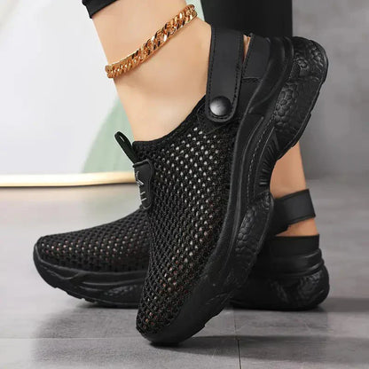 Damen-Sommer-Sneaker Aus Mesh Mit Verstellbarer Schnalle, Atmungsaktiv, Leicht, Ideal Zum Spazierengehen