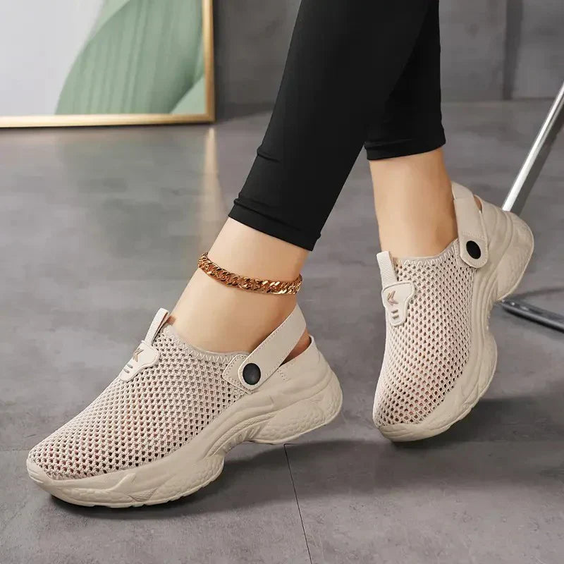 Damen-Sommer-Sneaker Aus Mesh Mit Verstellbarer Schnalle, Atmungsaktiv, Leicht, Ideal Zum Spazierengehen