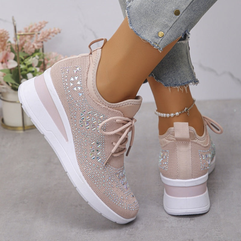 Damen Orthopädische Sneaker Mit Fußgewölbestütze Und Strassdesign