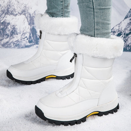 Women's Winter Snow Boots with Zipper and Non-Slip Sole