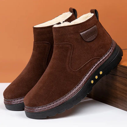 Men's Winter Boots with Fleece Lining, Padded Sole, and Non-Slip Outsole