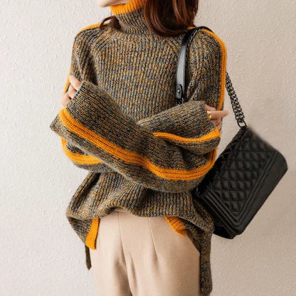 Damen Rollkragenpullover Mit Weichem Strick Und Lockerer Passform