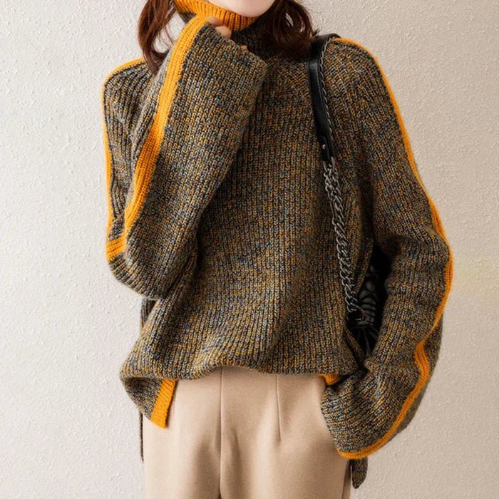 Damen Rollkragenpullover Mit Weichem Strick Und Lockerer Passform