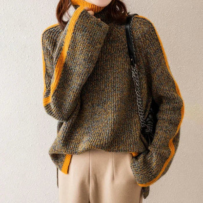 Damen Rollkragenpullover Mit Weichem Strick Und Lockerer Passform