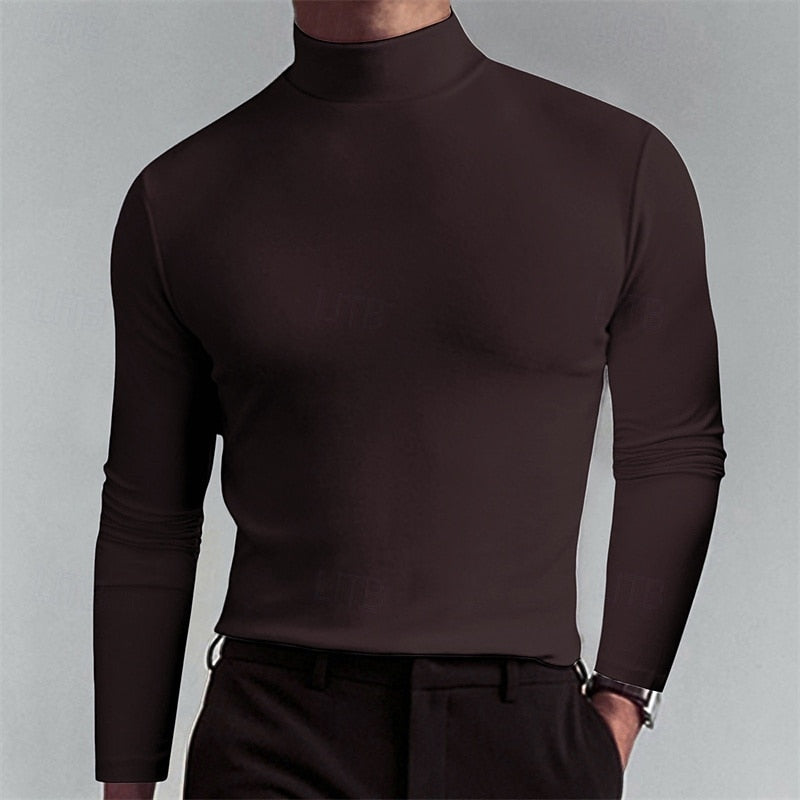Slim-Fit-Rollkragenshirt für einen gepflegten Herren-Look