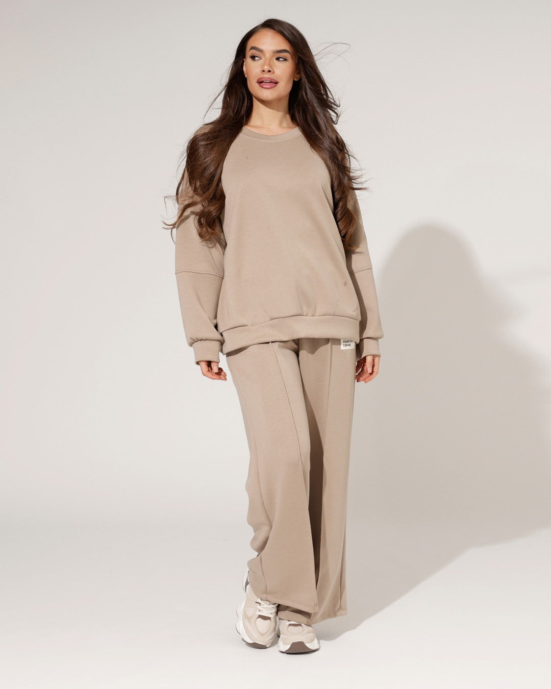 Damen Loungewear Set Weiter Pullover Weite Hose Komfort Fit