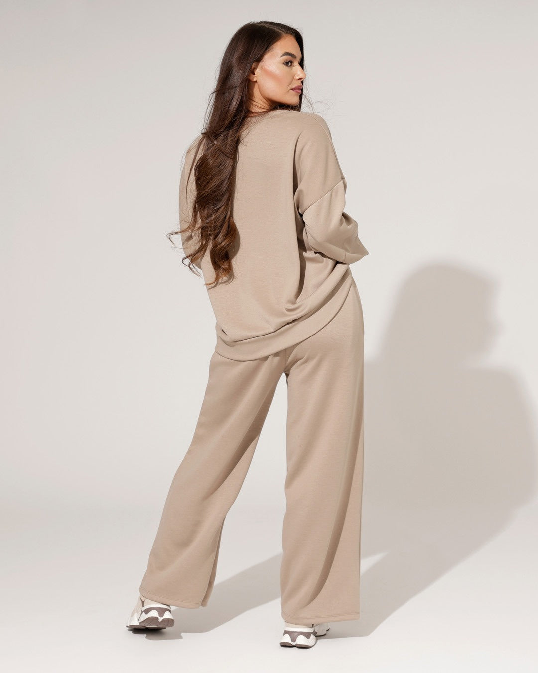Damen Loungewear Set Weiter Pullover Weite Hose Komfort Fit