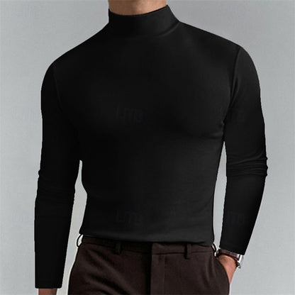 Seitliche Ansicht des Herren-Rollkragenshirts im Slim Fit