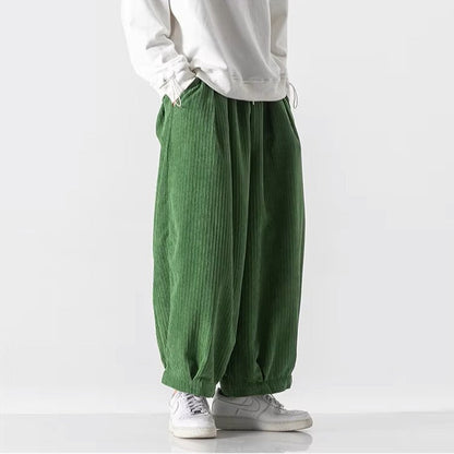 Herren Cordhosen mit weitem Bein und Kordelzug