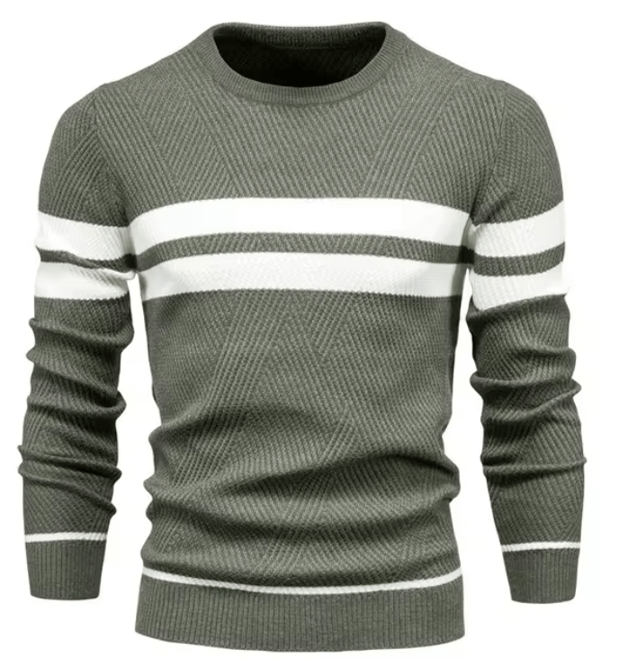 Herren Strickpullover Mit Geripptem Saum