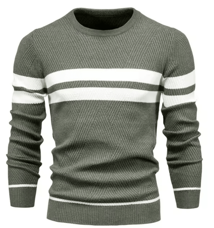 Herren Strickpullover Mit Geripptem Saum