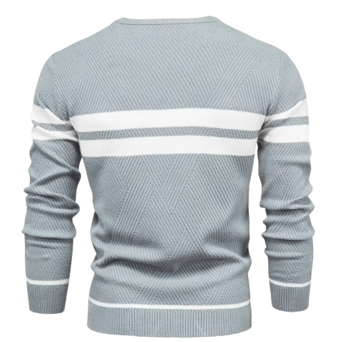 Herren Strickpullover Mit Geripptem Saum