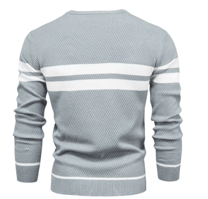 Herren Strickpullover Mit Geripptem Saum