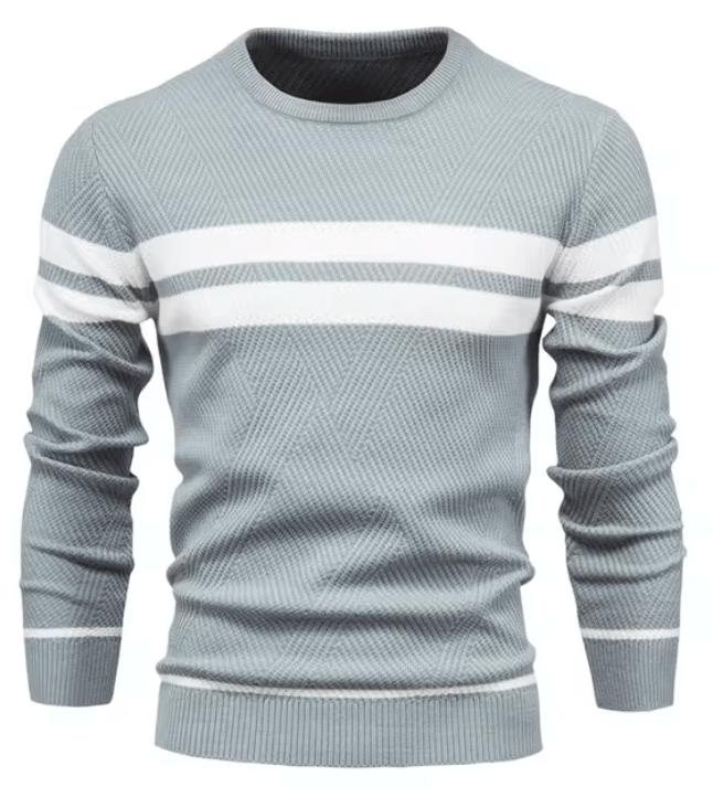 Herren Strickpullover Mit Geripptem Saum