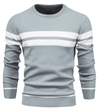 Herren Strickpullover Mit Geripptem Saum