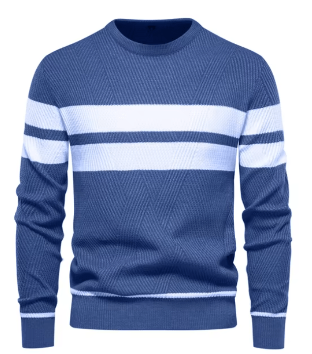 Herren Strickpullover Mit Geripptem Saum