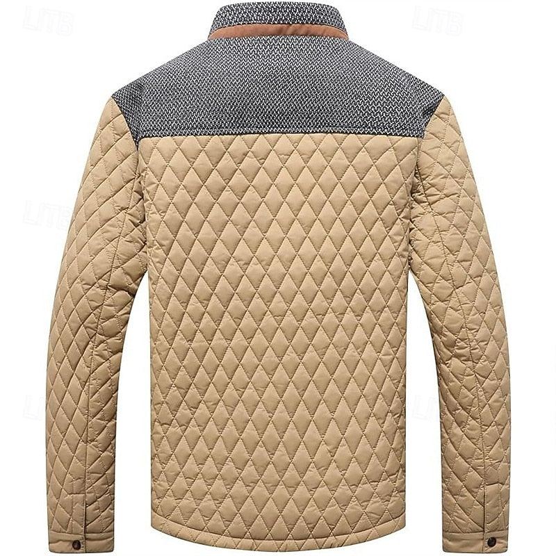 Herrenjacke mit gepolsterter Steppung und Stehkragen